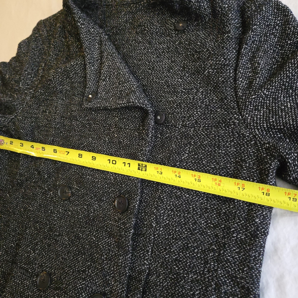 LOFT Dark Gray Tweed Double-Breasted Moto Blazer EB3 - Picture 7 of 15